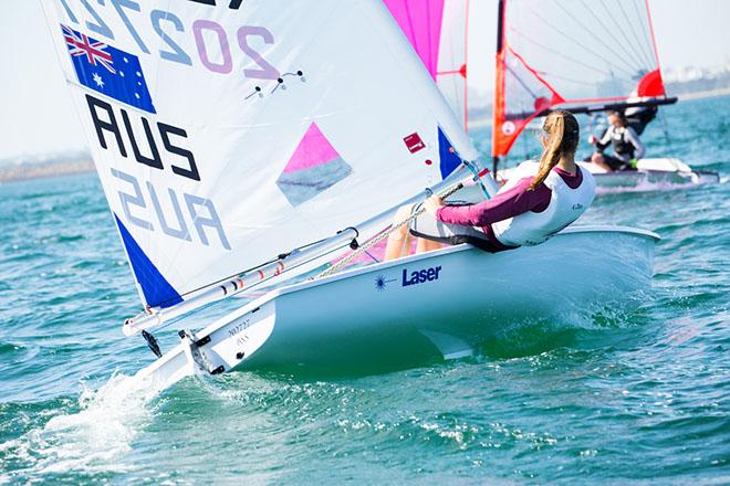 Yachting NSW Youth Championships 2015 Laser sailor © Robin Evans